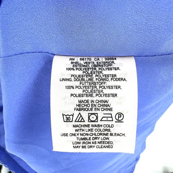 ANTHROPOLOGIE | HD IN PARIS Lavana Blue Purple Chiffon Side Tie Mini Dress Sz 2P - Picture 6 of 6